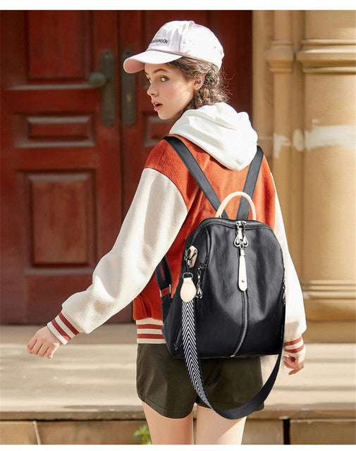 Mochila de cuero suave