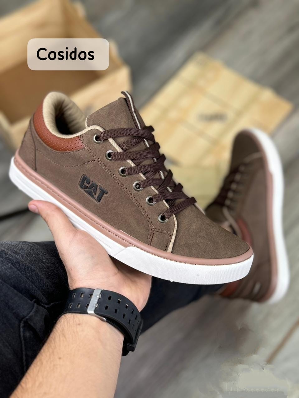 Tenis Cat Clásicos Cosido - ¡CALZADO DE CUERO PARA CABALLERO - ESTILO Y CALIDAD!