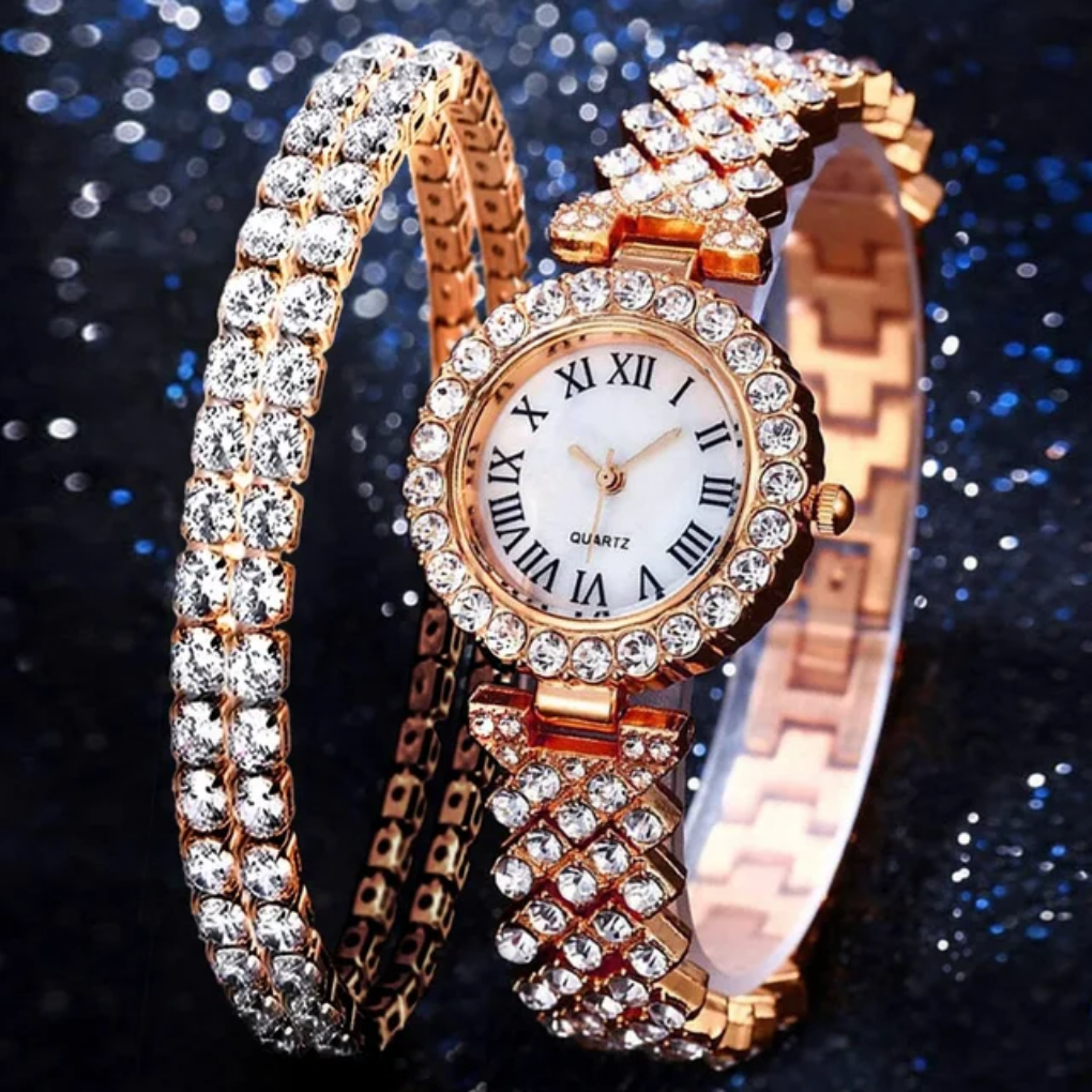 Glamour Élite - Kit de Reloj y Joyas de Lujo para Dama ✨