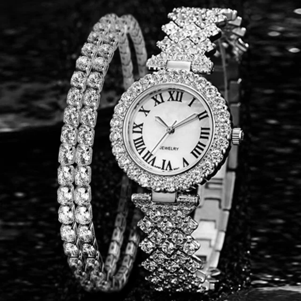 Glamour Élite - Kit de Reloj y Joyas de Lujo para Dama ✨