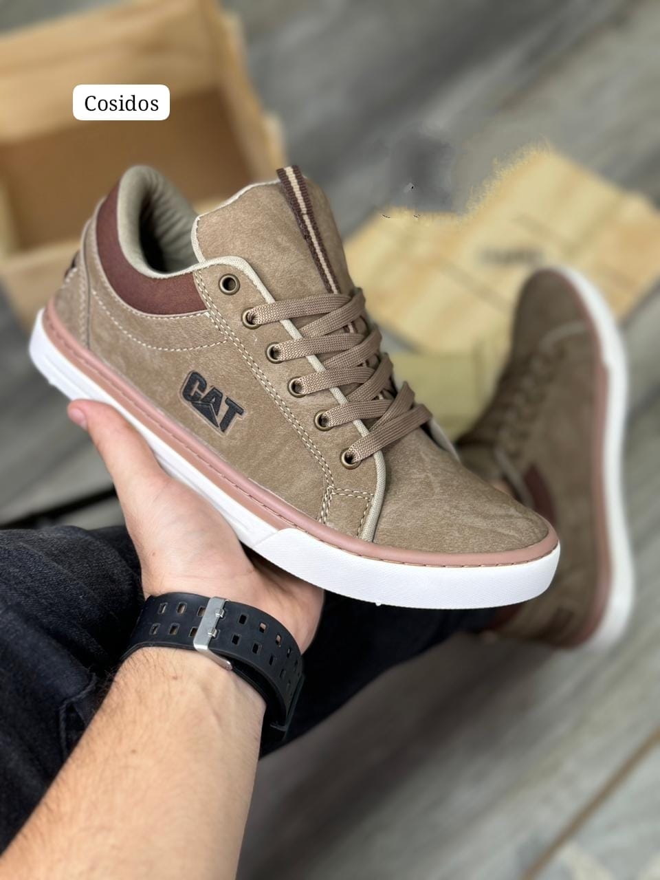 Tenis Cat Clásicos Cosido - ¡CALZADO DE CUERO PARA CABALLERO - ESTILO Y CALIDAD!