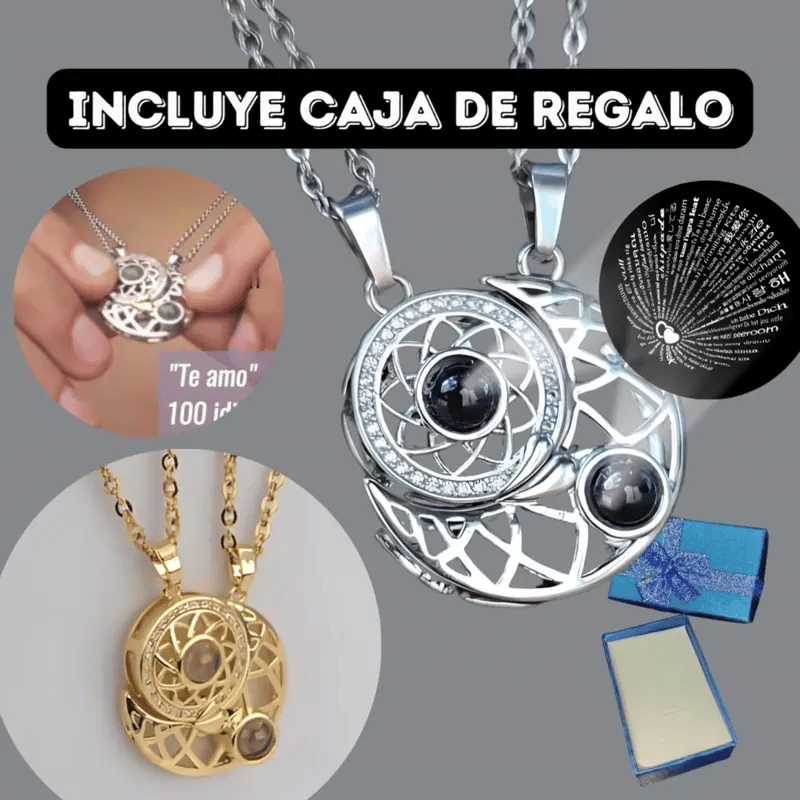 Collar Sol y Luna Proyección Pareja – Un Símbolo de Amor Eterno 🌞🌙